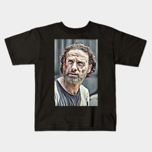 Rick Grimes Beard Kids T-Shirt